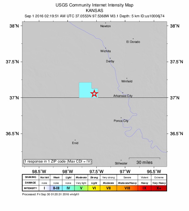 Did You Feel It? map: shaking reported by the public