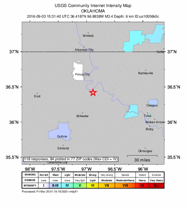 Did You Feel It? map: shaking reported by the public