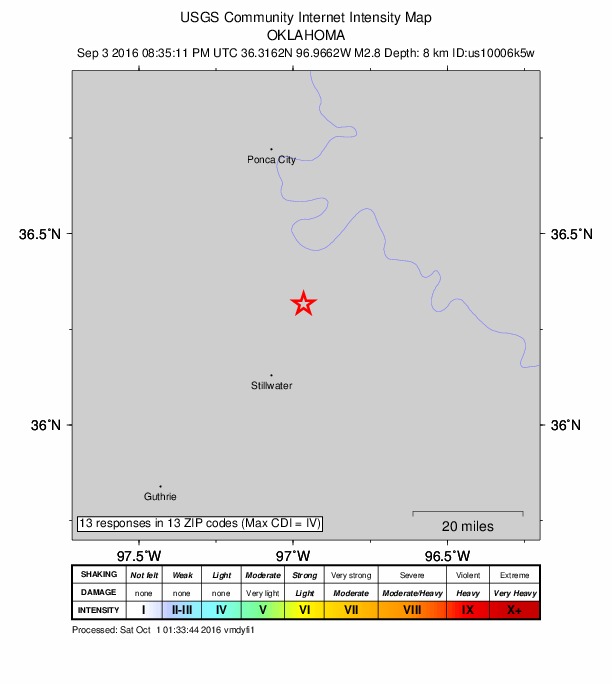 Did You Feel It? map: shaking reported by the public