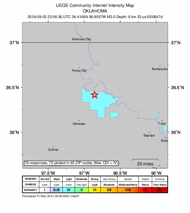 Did You Feel It? map: shaking reported by the public