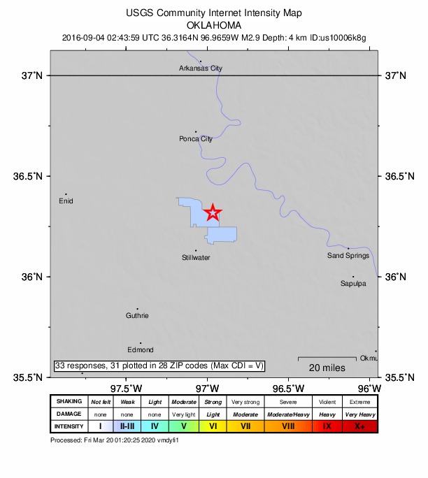Did You Feel It? map: shaking reported by the public