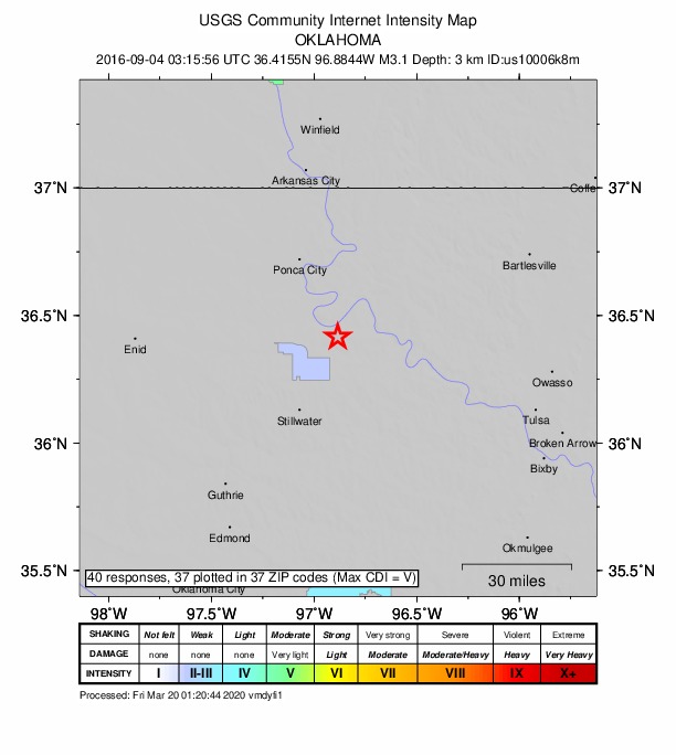 Did You Feel It? map: shaking reported by the public