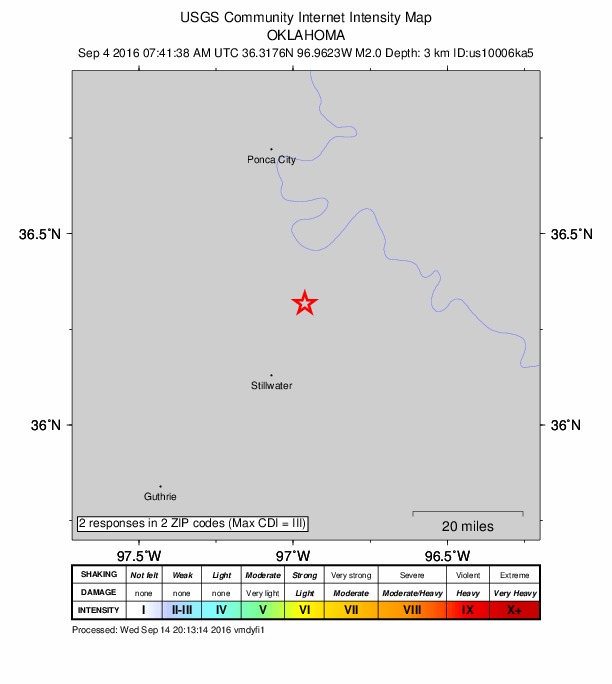Did You Feel It? map: shaking reported by the public