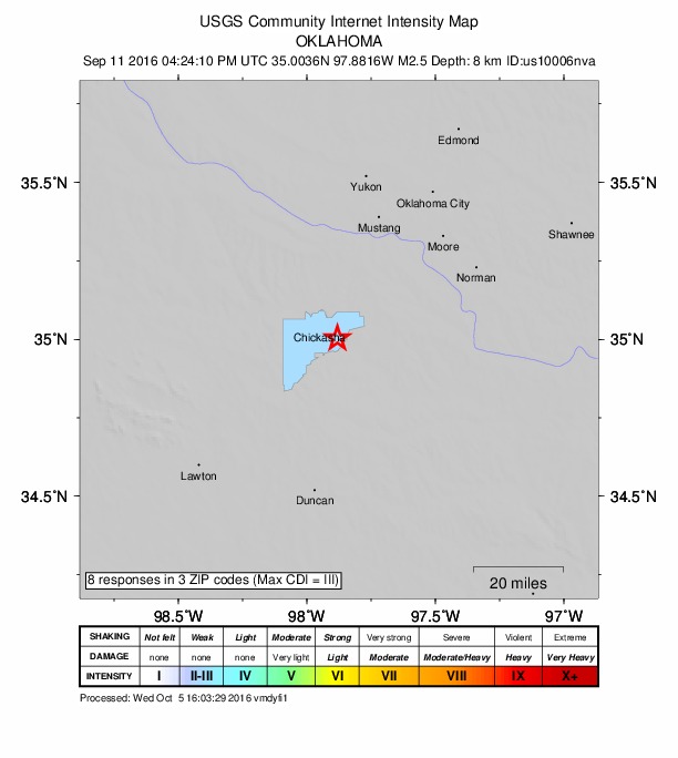 Did You Feel It? map: shaking reported by the public