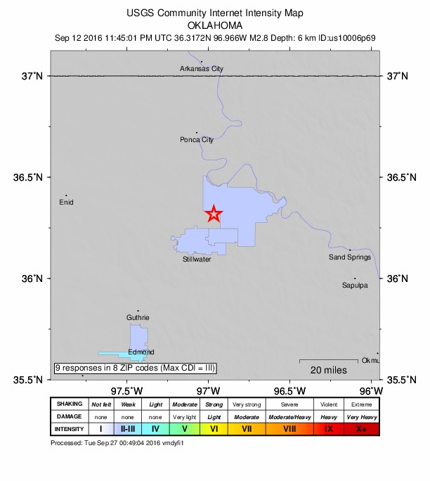 Did You Feel It? map: shaking reported by the public