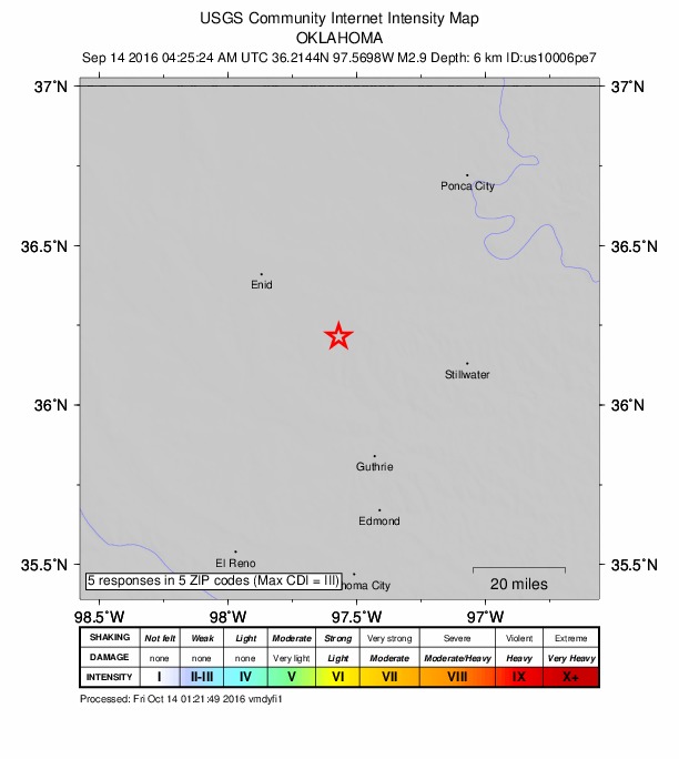 Did You Feel It? map: shaking reported by the public