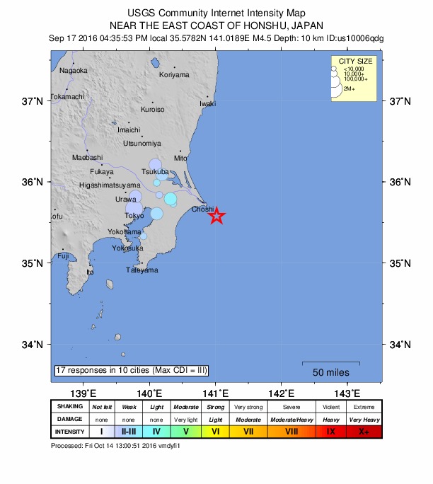 Did You Feel It? map: shaking reported by the public