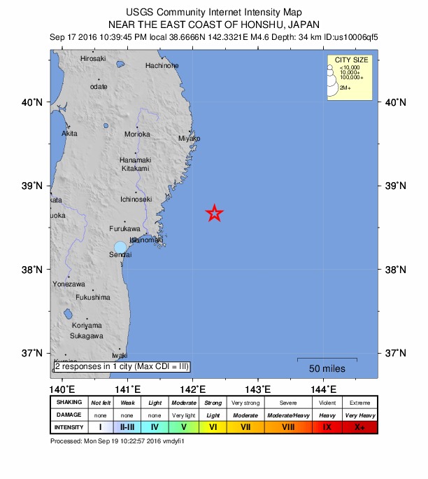 Did You Feel It? map: shaking reported by the public