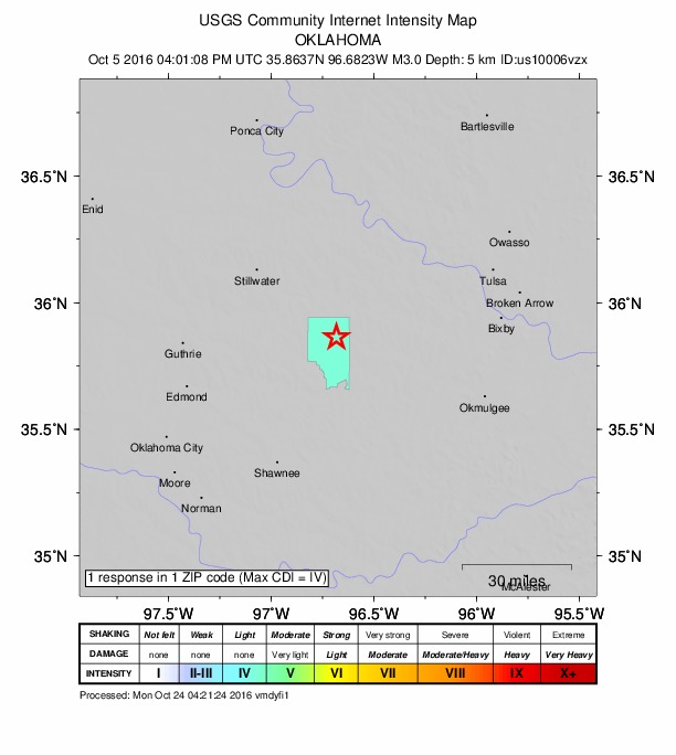 Did You Feel It? map: shaking reported by the public