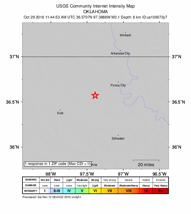 Did You Feel It? map: shaking reported by the public