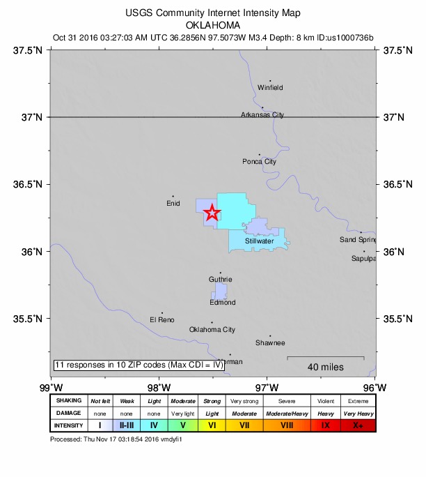 Did You Feel It? map: shaking reported by the public
