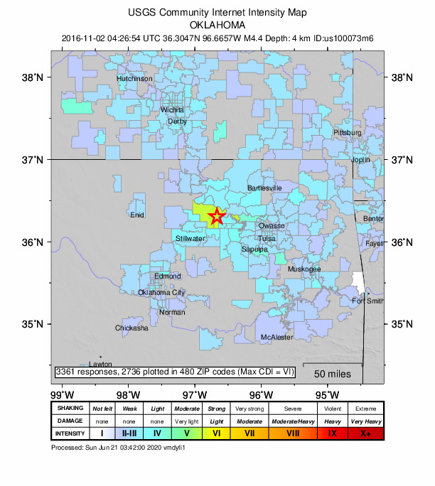 Did You Feel It? map: shaking reported by the public