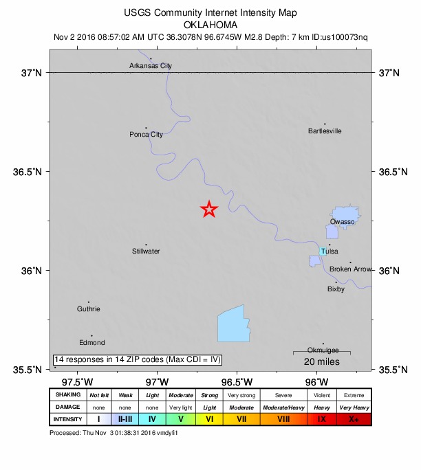 Did You Feel It? map: shaking reported by the public