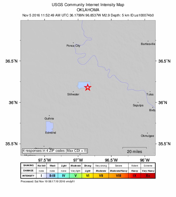 Did You Feel It? map: shaking reported by the public
