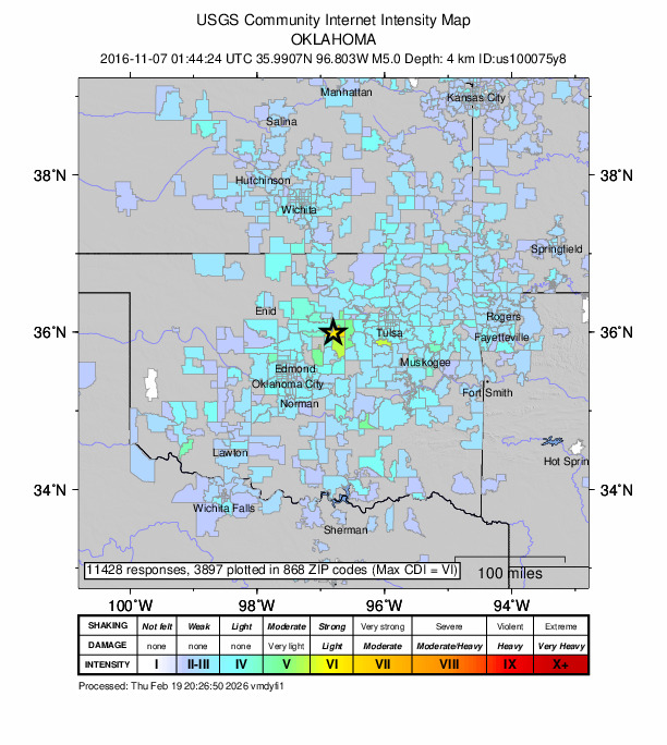 Did You Feel It? map: shaking reported by the public