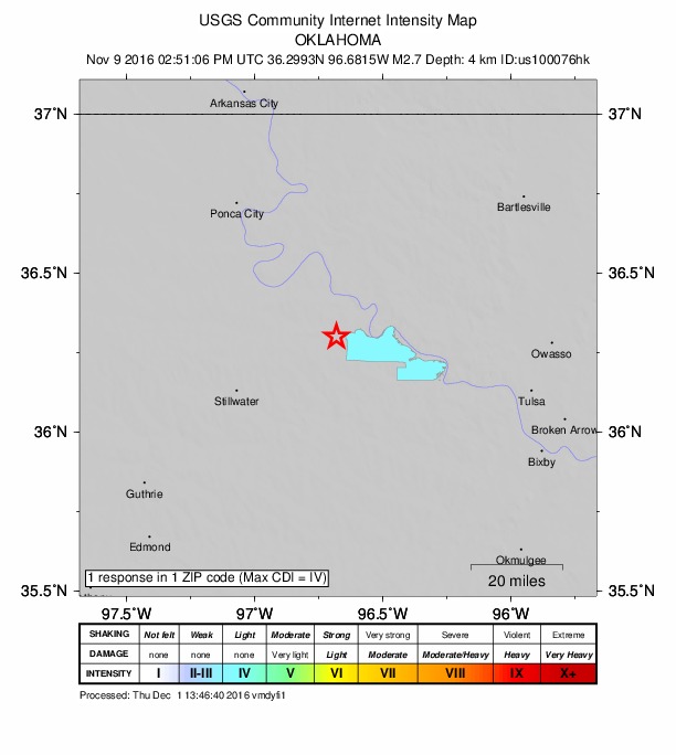 Did You Feel It? map: shaking reported by the public