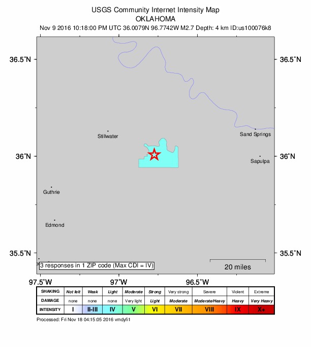 Did You Feel It? map: shaking reported by the public