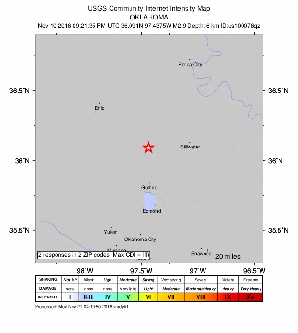 Did You Feel It? map: shaking reported by the public