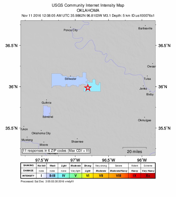 Did You Feel It? map: shaking reported by the public
