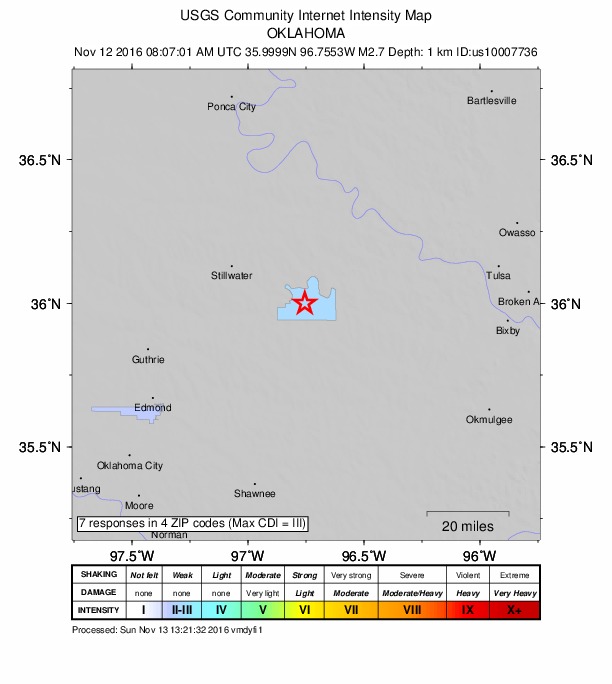 Did You Feel It? map: shaking reported by the public