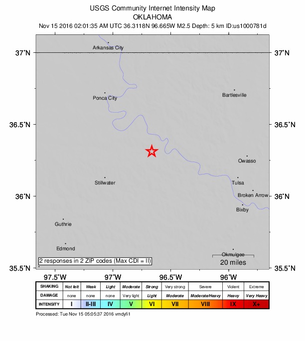 Did You Feel It? map: shaking reported by the public