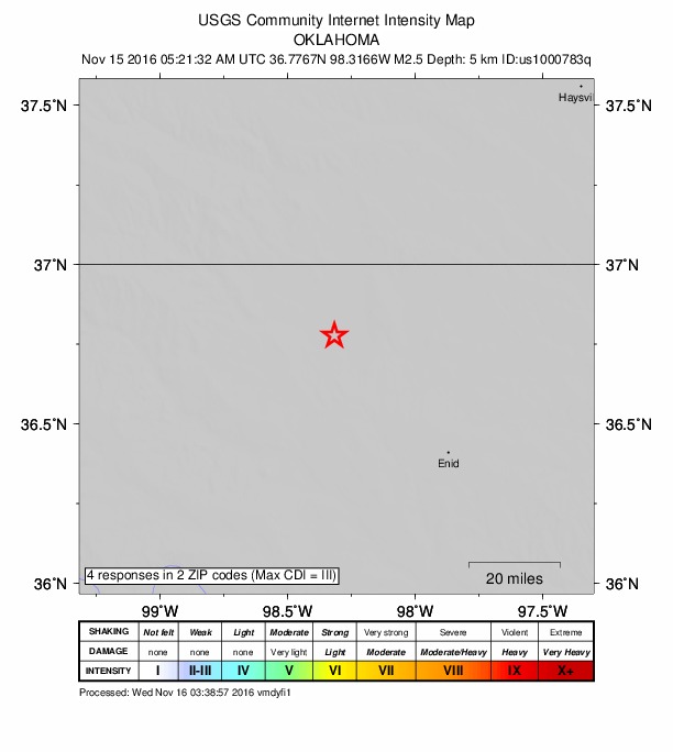 Did You Feel It? map: shaking reported by the public