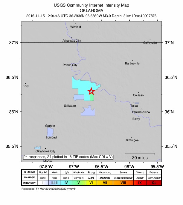 Did You Feel It? map: shaking reported by the public