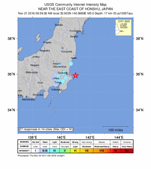Did You Feel It? map: shaking reported by the public
