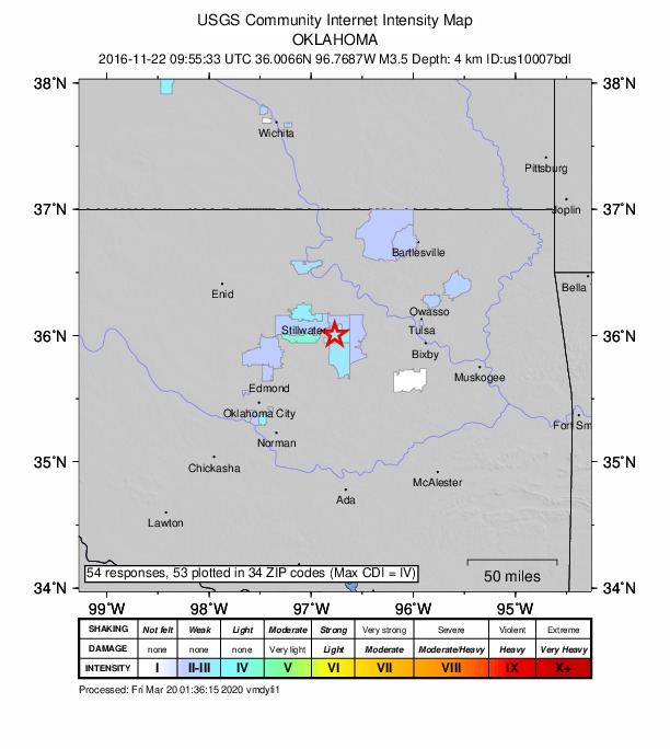 Did You Feel It? map: shaking reported by the public