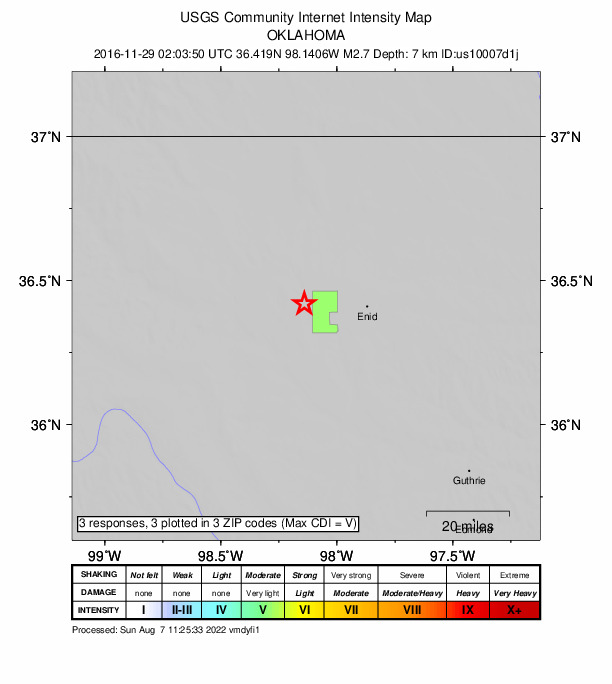 Did You Feel It? map: shaking reported by the public