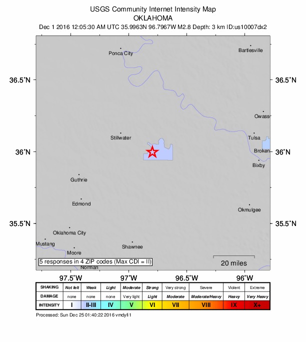 Did You Feel It? map: shaking reported by the public