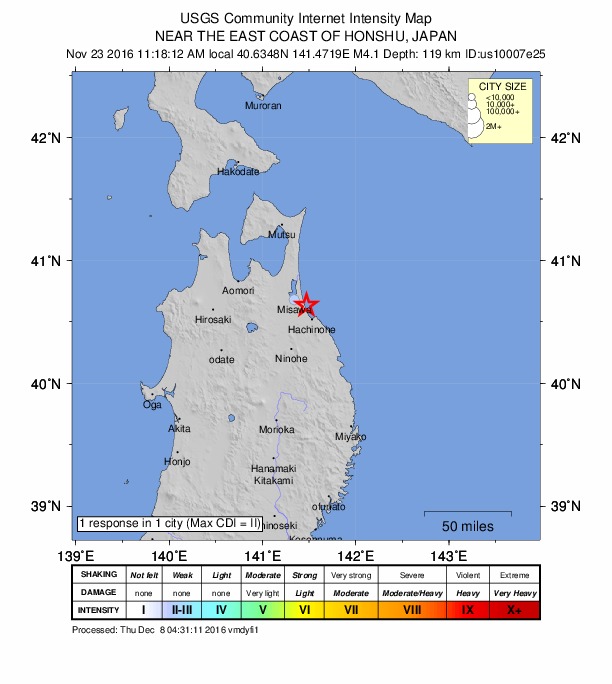 Did You Feel It? map: shaking reported by the public
