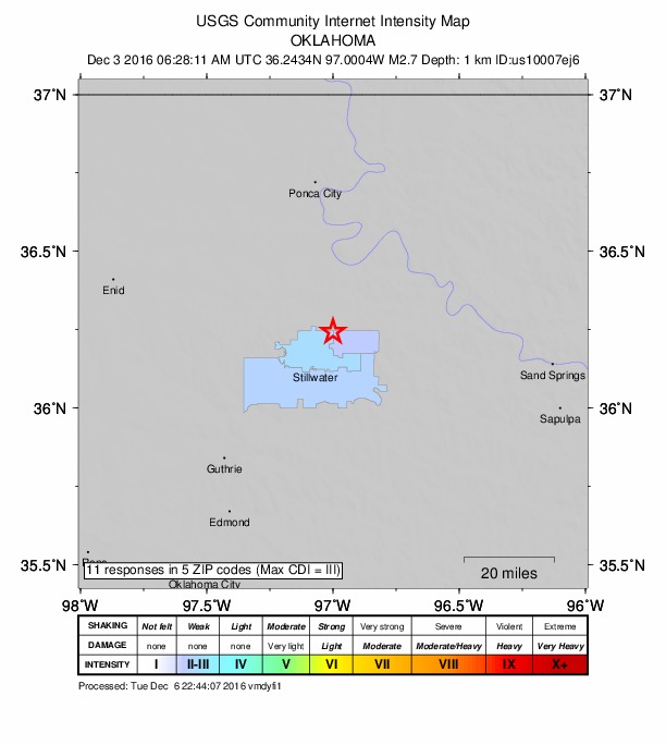 Did You Feel It? map: shaking reported by the public