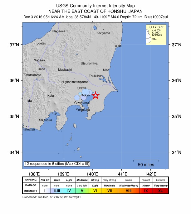 Did You Feel It? map: shaking reported by the public