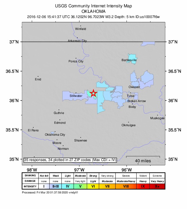 Did You Feel It? map: shaking reported by the public