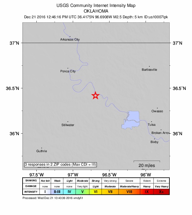 Did You Feel It? map: shaking reported by the public