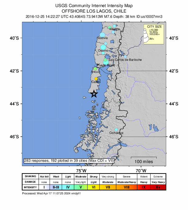 Did You Feel It? map: shaking reported by the public