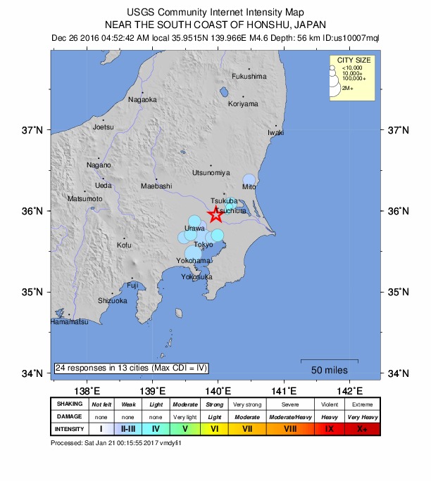 Did You Feel It? map: shaking reported by the public