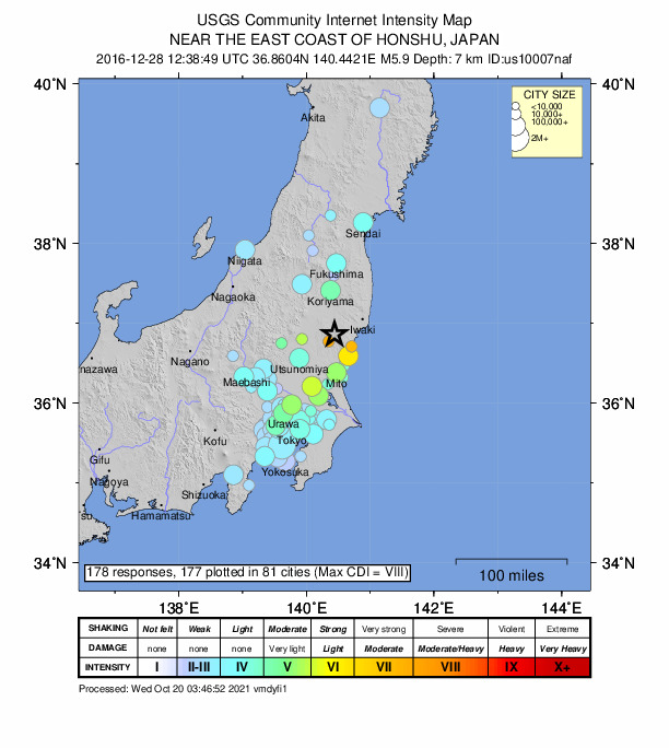 Did You Feel It? map: shaking reported by the public
