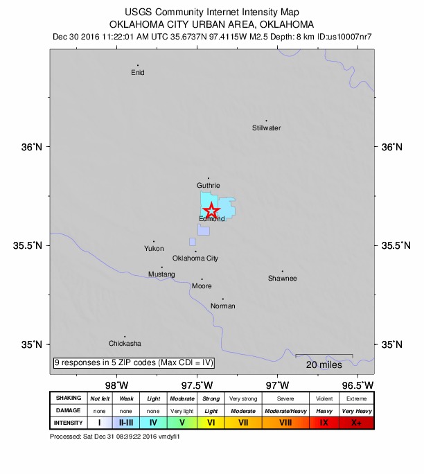 Did You Feel It? map: shaking reported by the public