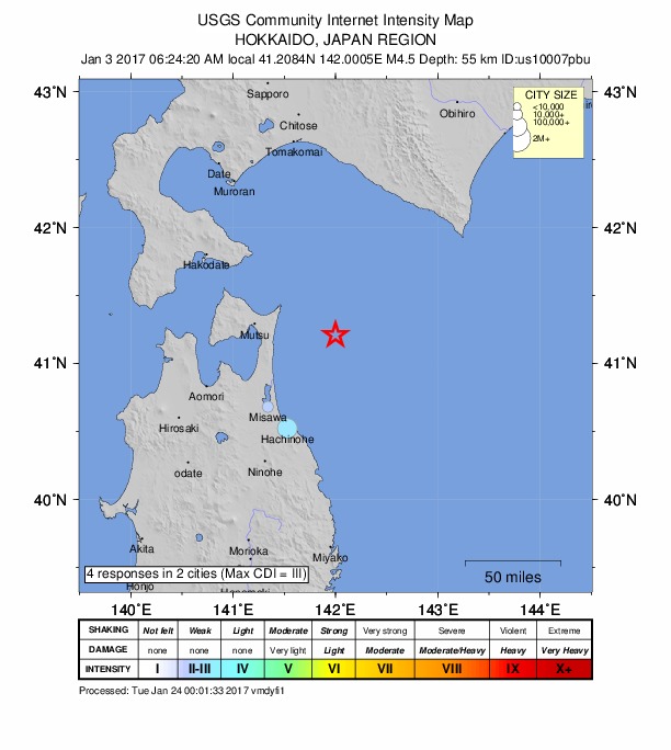 Did You Feel It? map: shaking reported by the public