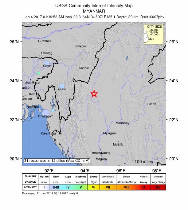 Did You Feel It? map: shaking reported by the public