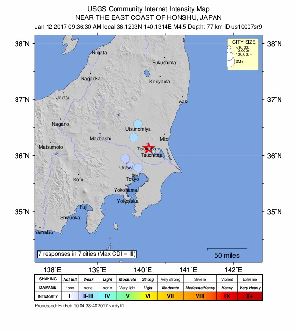 Did You Feel It? map: shaking reported by the public