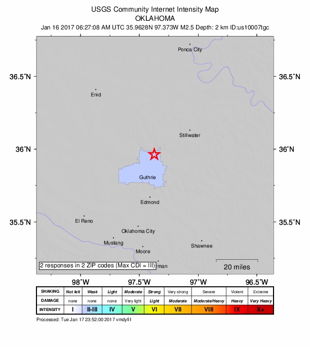 Did You Feel It? map: shaking reported by the public