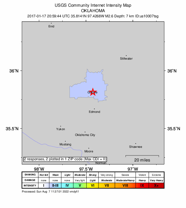 Did You Feel It? map: shaking reported by the public