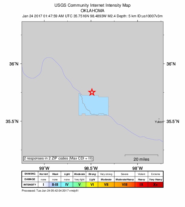 Did You Feel It? map: shaking reported by the public