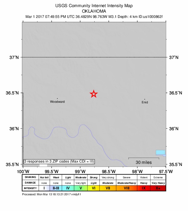 Did You Feel It? map: shaking reported by the public