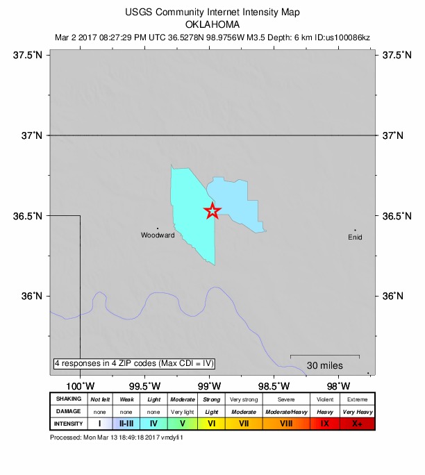 Did You Feel It? map: shaking reported by the public