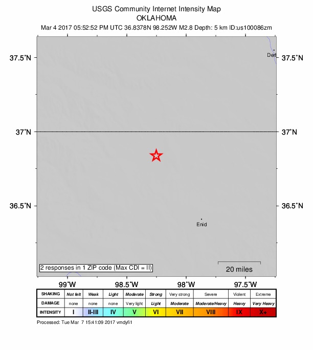 Did You Feel It? map: shaking reported by the public
