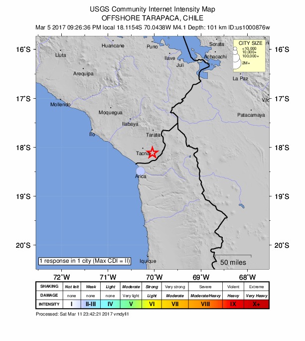 Did You Feel It? map: shaking reported by the public